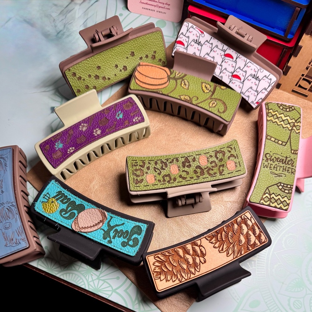 Hand crafted customizable wood hair clips, buyers choice of 1 - Picture 14 of 14